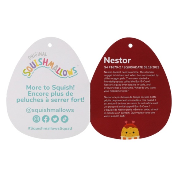 NWT 4.5” Nestor the Chicken Nugget with Heart Headband Valentine Squishmallow - Picture 2 of 2